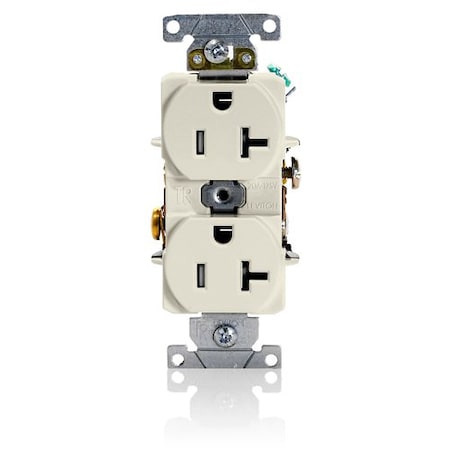 LEVITON Duplex Outlet, Light Almond 20A, 125V