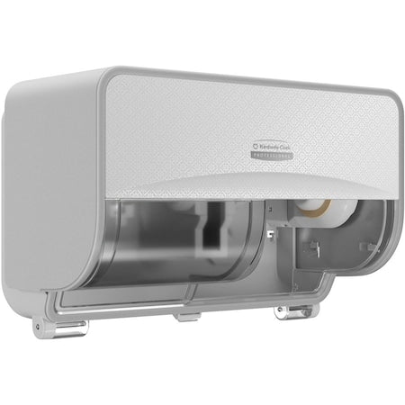 KIMBERLY-CLARK PROFESSIONAL Toilet Paper Dispenser, Coreless, Horizontal Double Roll, Plastic, White