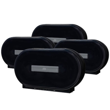 TORK Toilet Paper Dispenser, Plastic, Black, PK4