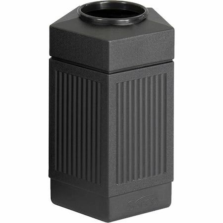 SAFCO Canmeleon 30 gal Pentagon Outdoor Can, Black, None, Plastic, 18 in