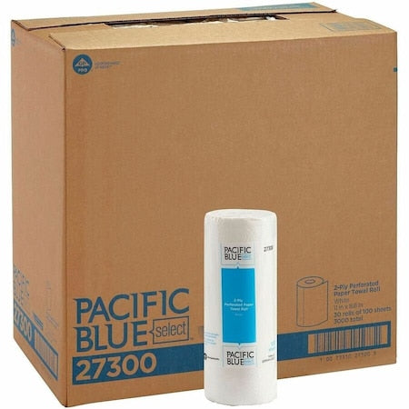 GEORGIA-PACIFIC Pacific Blue Select Perforated Roll Paper Towels, 2 Ply, 100 Sheets, 73 ft, White, 30 PK