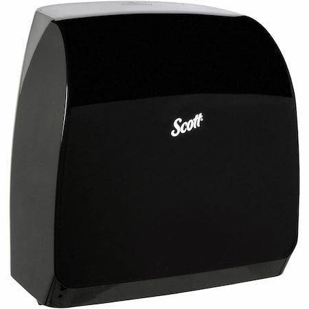 SCOTT Slimroll Manual Towel Dispenser, Black, for Scott Orange Core Towels, 12.65" x 13.02" x 7.18"