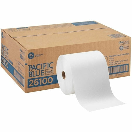 GEORGIA-PACIFIC Pacific Blue Select Hardwound Paper Towels, 1 Ply, Continuous Roll Sheets, 1000 ft, White, 6 PK