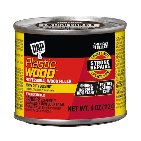 DAP Solvent Wood Filler, Can, Walnut, Plastic Wood