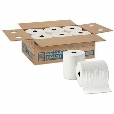 GEORGIA-PACIFIC enMotion Hardwound Paper Towels, 1 Ply, Continuous Roll Sheets, 425 ft, White, 6 PK