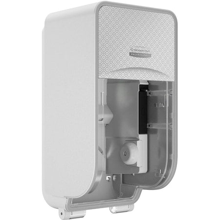 KIMBERLY-CLARK PROFESSIONAL Toilet Paper Dispenser, Coreless, Vertical Double Roll, Plastic, Silver
