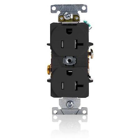 LEVITON Duplex Outlet, Black 20A, 125V, TR