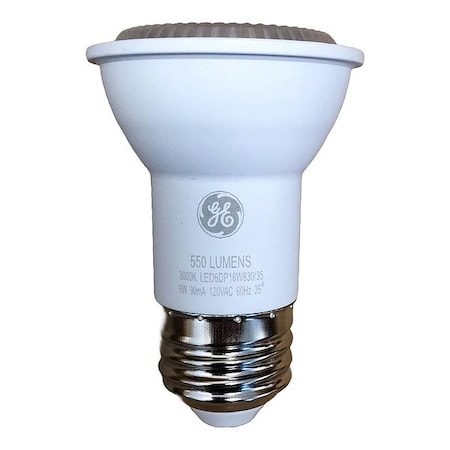 GE LAMPS LED Bulb PAR16, 3 in L, 6 W, PK6