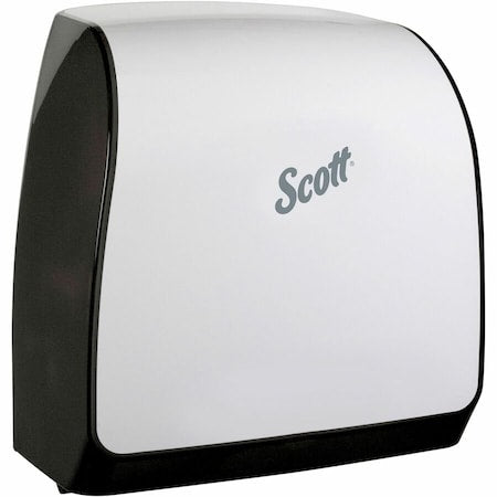 SCOTT Slimroll Manual Towel Dispenser, White, for Scott Orange Core Towels, 12.65" x 13.02" x 7.18"