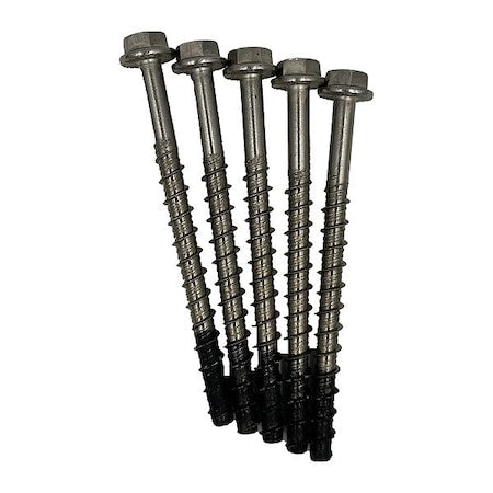 MKT FASTENING Screw Anchor, 3/8 in Dia., Hex, 3 in L, Stainless Steel Plain, 10 PK