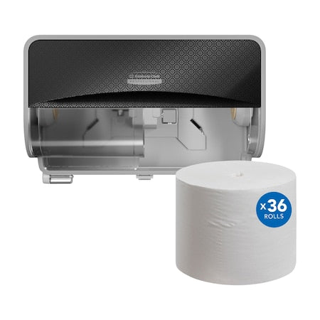 KIMBERLY-CLARK Icon Coreless Toilet Paper Dispenser With Scott Essential Toilet Paper Refill 36 PK