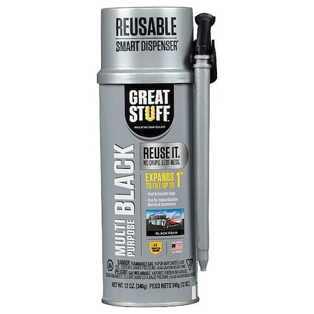 GREAT STUFF Insulating Spray Foam Sealant, Straw Application Method Can with Straw, Black, 10:7 Expansion Ratio