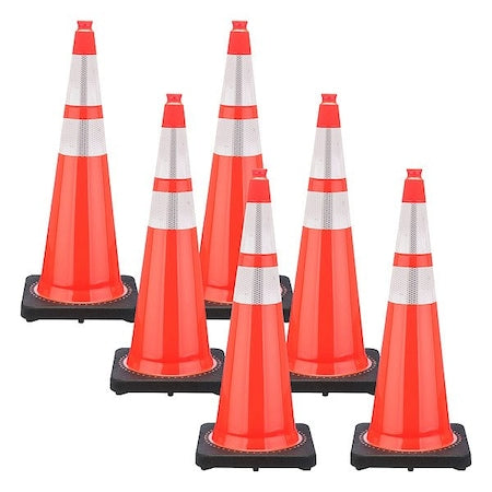 MR. CHAIN Traffic Cone, Orange, 36 in H, PVC, PK6