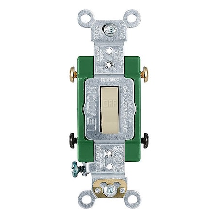 LEVITON Wall Switch, 2 hp, Toggle, 30 A, Ivory