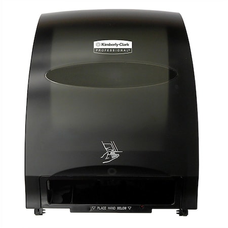 KIMBERLY-CLARK PROFESSIONAL Automatic Hard Roll Towel Dispenser (48857), Smoke (Black), 12.70" x 15.76" x 9.57" (Qty 1)