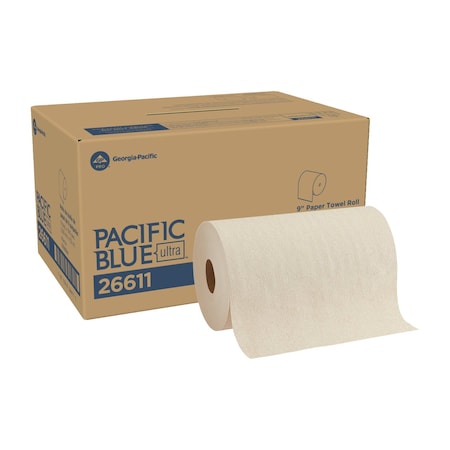 GEORGIA-PACIFIC Pacific Blue Ultra Hardwound Paper Towels, 1 Ply, Continuous Roll Sheets, 500 ft, Brown, 6 PK