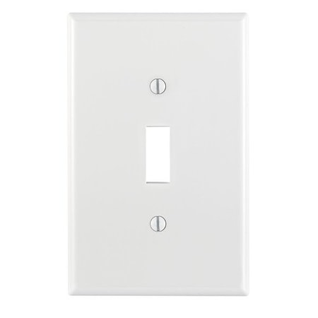 LEVITON Wall Plate, Toggle, White, Nylon
