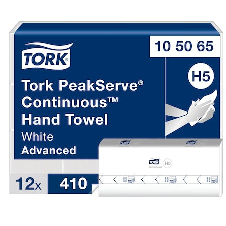 TORK Multifold Paper Towel Sheets, 1 Ply, 410 Sheets, White, 12 PK