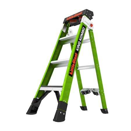 LITTLE GIANT LADDERS Fiberglass Industrial Combination Ladder, 45 in, Fiberglass, 375 lb Load Capacity
