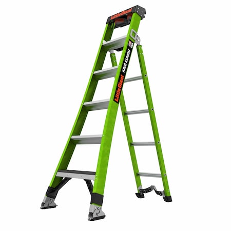 LITTLE GIANT LADDERS FIBERGLASS COMBINATION LADDER, Extension Ladder, Leaning Ladder, Stepladder Configuration, 13 ft