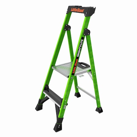 LITTLE GIANT LADDERS 4 ft Fiberglass Platform Stepladder, 375 lb Capacity