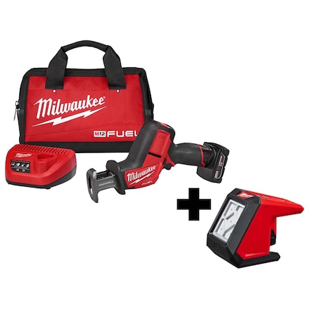 MILWAUKEE TOOL M12 ROVER Mounting Flood Light + M12 FUEL HACKZALL Recip Saw Kit