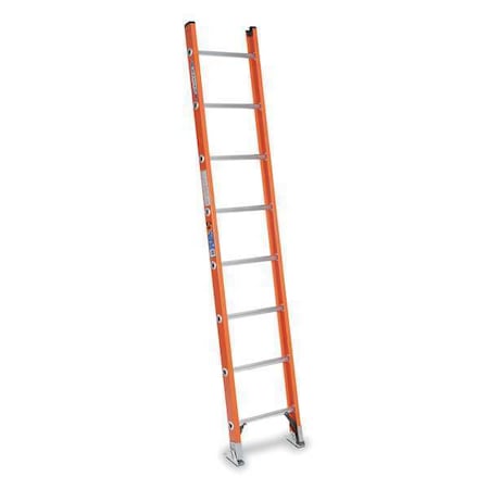 WERNER Straight Ladder, Fiberglass, 300 lb. Load Capacity