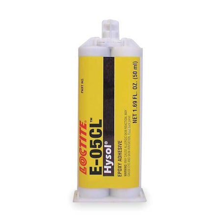 LOCTITE Epoxy Adhesive, E-05CL Series, Clear, Dual-Cartridge, 1:01 Mix Ratio, 30 min Functional Cure
