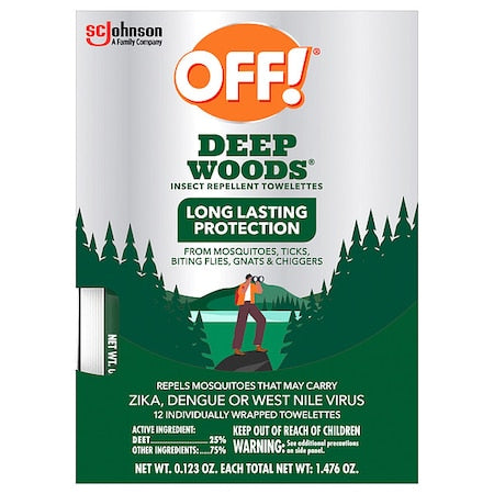 OFF Insect Repel Wipes, 144 ct, Packet, PK144