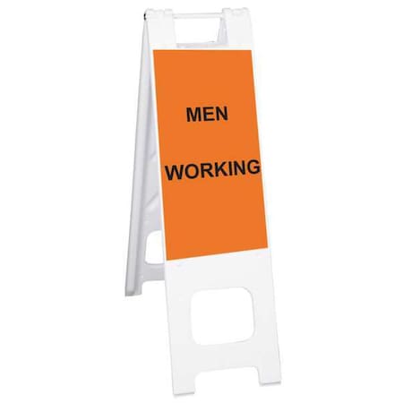 N/A Barricade Sign, Plastic, Engineer, 45 in Height, 3 in Length, 11 lb, White