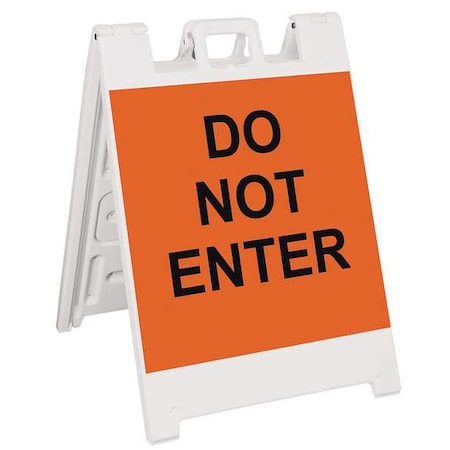 N/A Barricade Sign, Plastic, Engineer, 36 in Height, 3 in Length, 17 lb, White