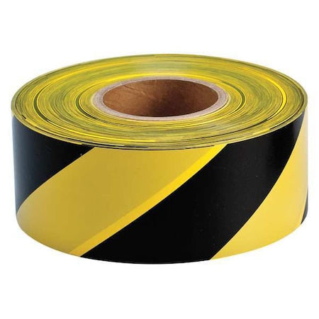 N/A Barricade Tape, No Legend, Black/Yellow, 3 in Wide x 1, 000 ft Length, Polyethylene, 3 mil