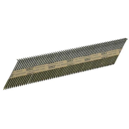SENCO Collated Framing Nail, 3 in L, Bright, Clipped Head, 34 Degrees, 2500 PK
