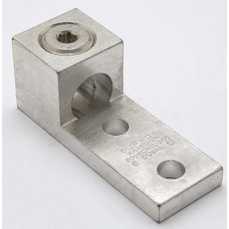 BURNDY Mechanical Lug, 1000 kcmil Max, 1 Conductor, 2 Hole, 1/2 in Stud, Aluminum