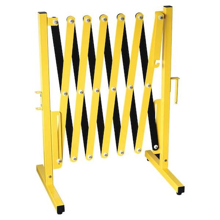 N/A Portable Barricade, Black/Yellow, No Legend, Powder Coated