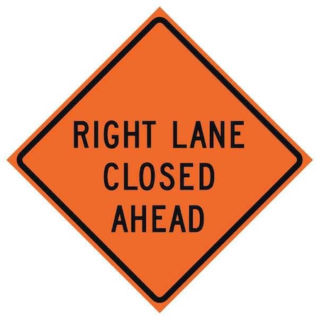 EASTERN METAL SIGNS AND SAFETY Lane Closed Traffic Sign, 36 in H, 36 in W, Polyester, PVC, Diamond, English, 669-C/36-EMO-RL