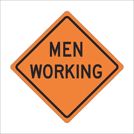 EASTERN METAL SIGNS AND SAFETY Workers Ahead Traffic Sign, 48 in H, 48 in W, Vinyl, Diamond, English, 669-C/48-DGFO-MW