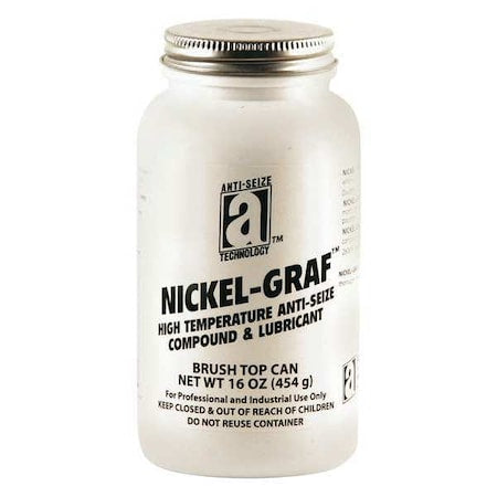 ANTI-SEIZE TECHNOLOGY Anti-Seize, General Purpose, Brush-Top Can, 1 lb, Nickel Base, 2600 Degrees F Max Op Temp, Paste