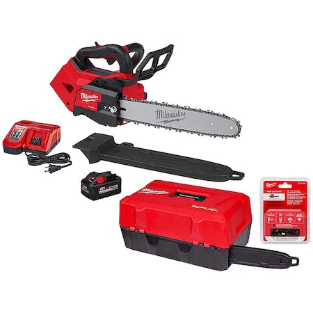 MILWAUKEE TOOL 14 in L Cordless Chainsaw, Case and Chain, Not Applicable, 18 V DC, 8.0Ah, Battery Included