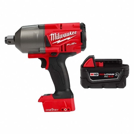 MILWAUKEE TOOL M18 FUEL ONE-KEY High Torque 3/4" Impact Wrench w/ Friction Ring + M18 XC5.0 Resistant Battery