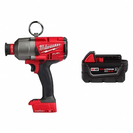 MILWAUKEE TOOL M18 FUEL 7/16 in. Hex Utility High Torque Impact Wrench w/ ONE-KEY + M18 XC5.0 Resistant Battery
