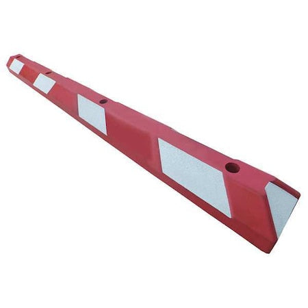 N/A Parking Curb, Rubber, 4 in Height, 6 ft Length, Red/White
