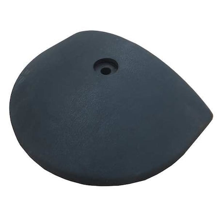 N/A Speed Bump End Cap, Rubber, 2 1/2 in Height, 9 5/8 in Length, Black