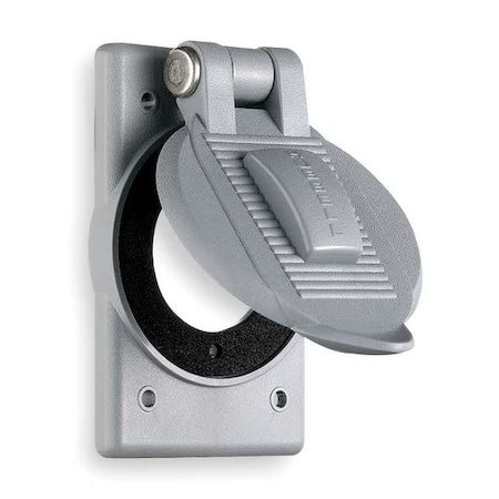 HUBBELL WIRING DEVICE-KELLEMS Weatherproof Cover, Outlet Box Type, 1 Gang, Polyester, Thermoplastic Reinforced
