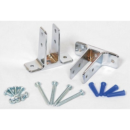 ASI GLOBAL PARTITIONS 4" x 4-3/4" Zamac Urinal Screen Bracket, for Plastic Partition