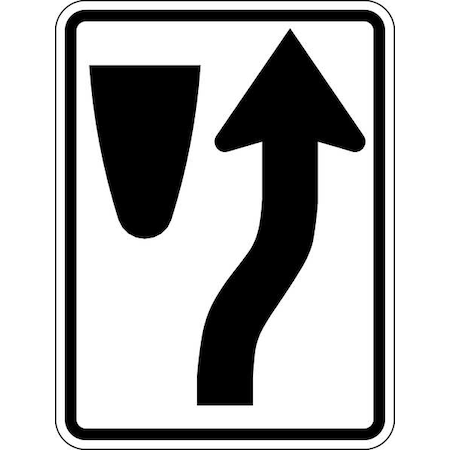 LYLE Keep Right Traffic Sign, 24 in H, 18 in W, Aluminum, Vertical Rectangle, No Text, R4-7-18DA