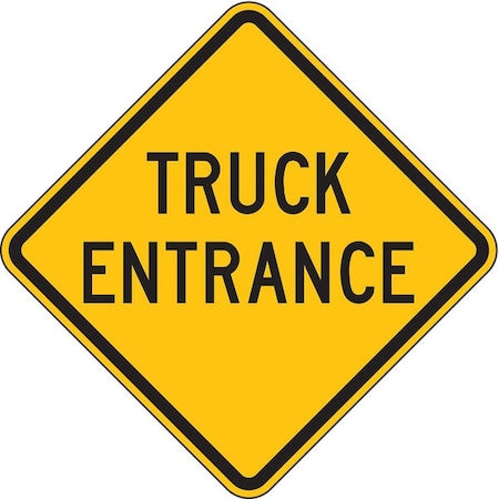 LYLE Truck Entrance Traffic Sign, 24 in H, 24 in W, Aluminum, Diamond, English, LW2-X12T-24DA