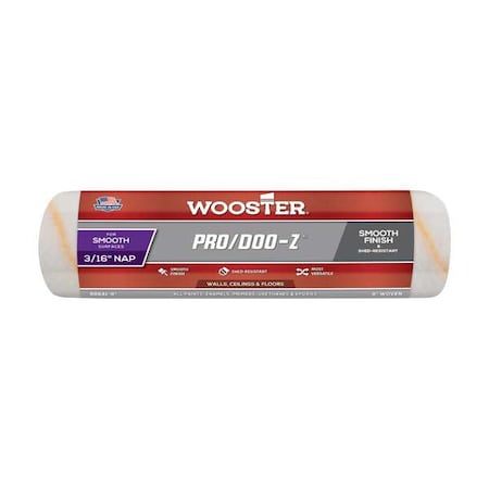 WOOSTER 9" Paint Roller Cover, 3/16" Nap, Woven Fabric