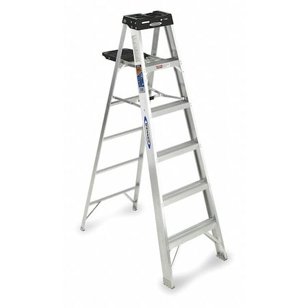 WERNER 6 ft Aluminum Stepladder, 300 lb Capacity