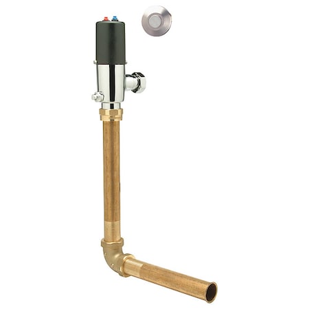 ZURN Toilet Automatic Flush Valve, 1.6 gpf gpf, Polished Chrome, 1 in, 1 1/2 in Spud Coupling